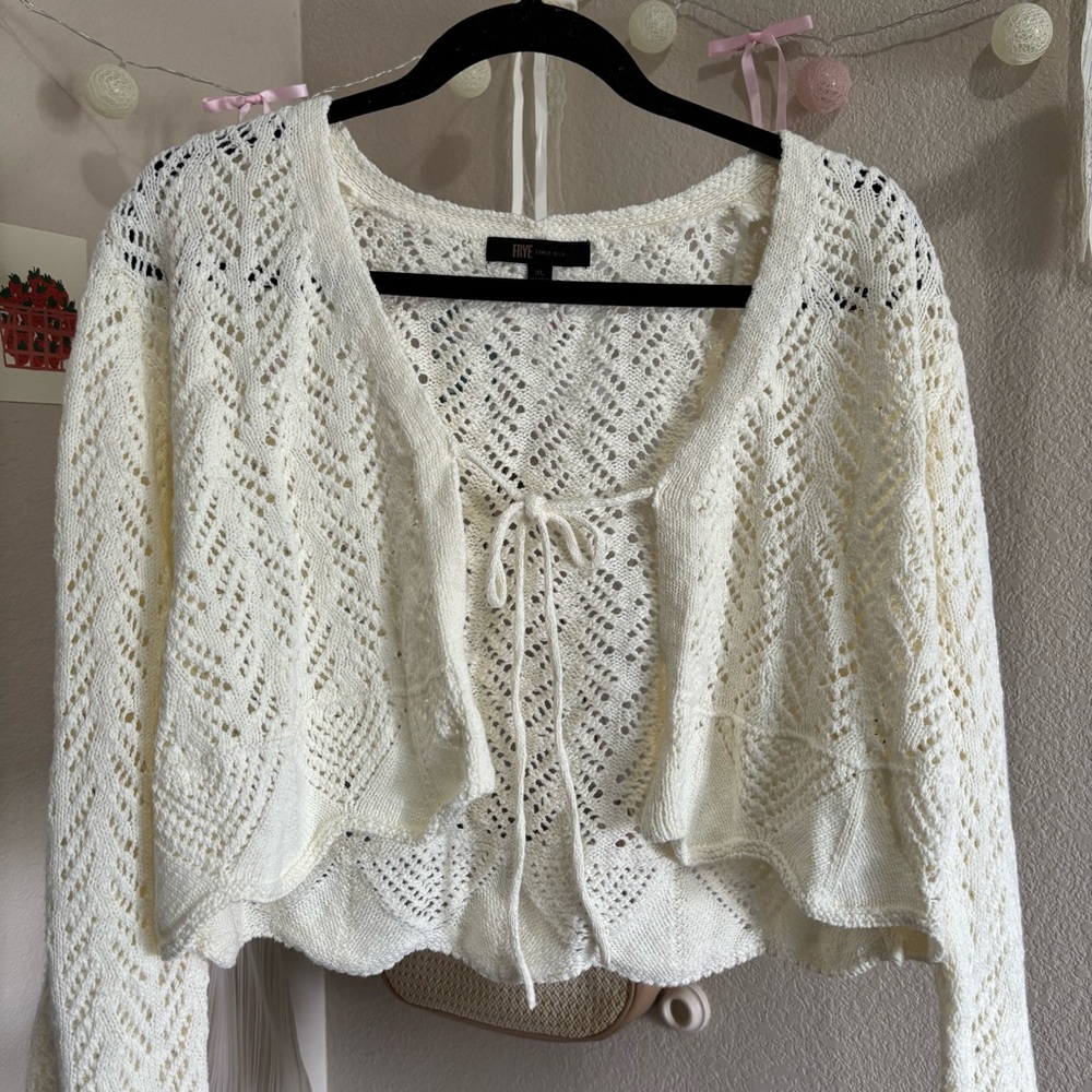 ୨୧ ･ﾟ✧ FRYE Tie Cardigan NWT - Picture 3 of 8